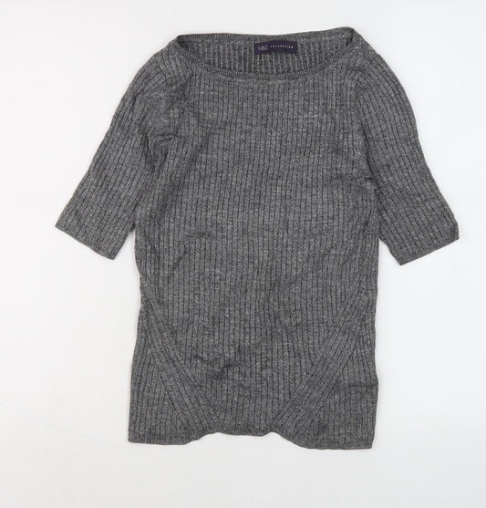 Marks and Spencer Women's Grey 3/4 Sleeve Jumper Size 8