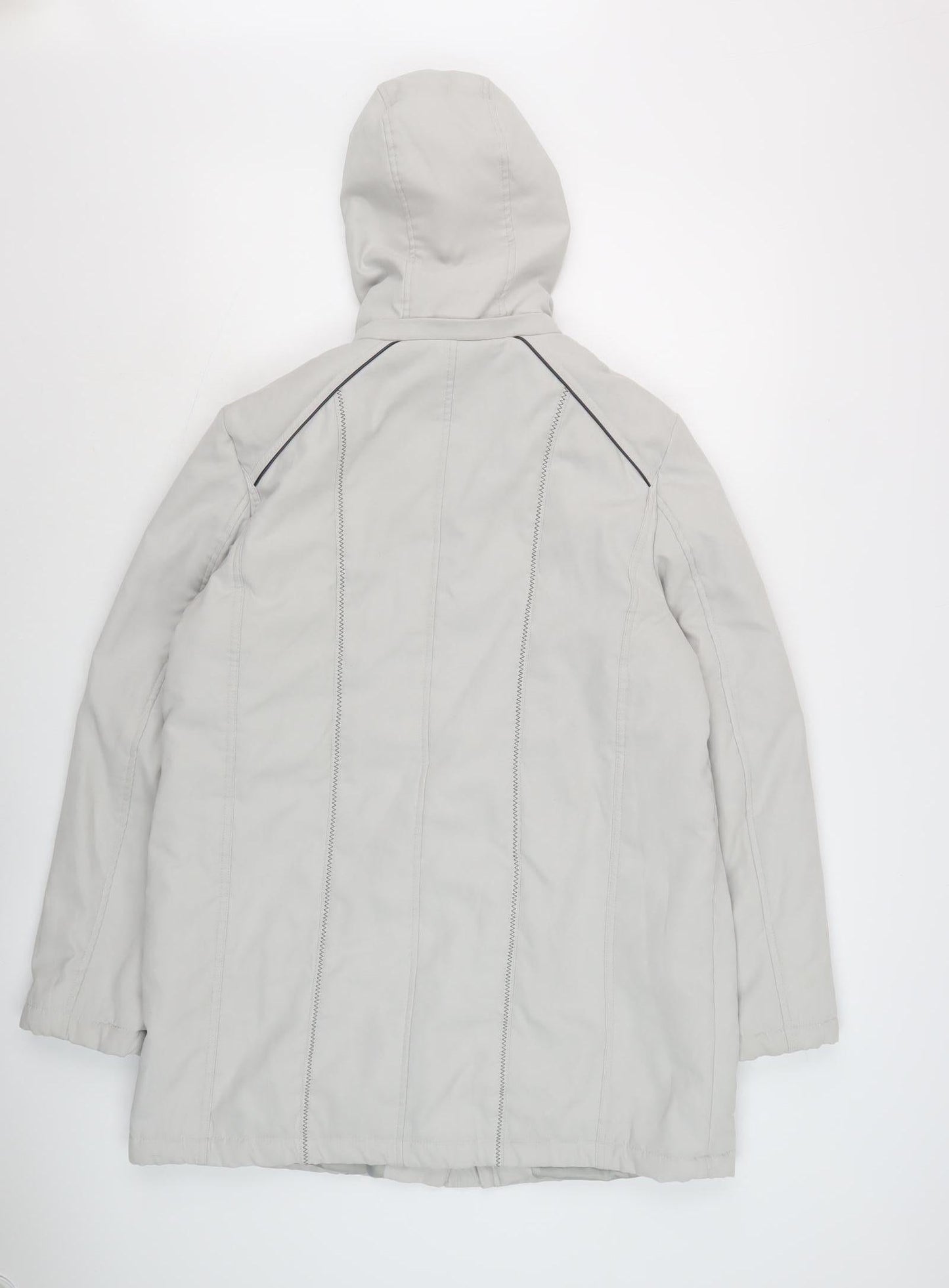 Anna Rose Women's Grey Hooded Mid-Length Jacket M