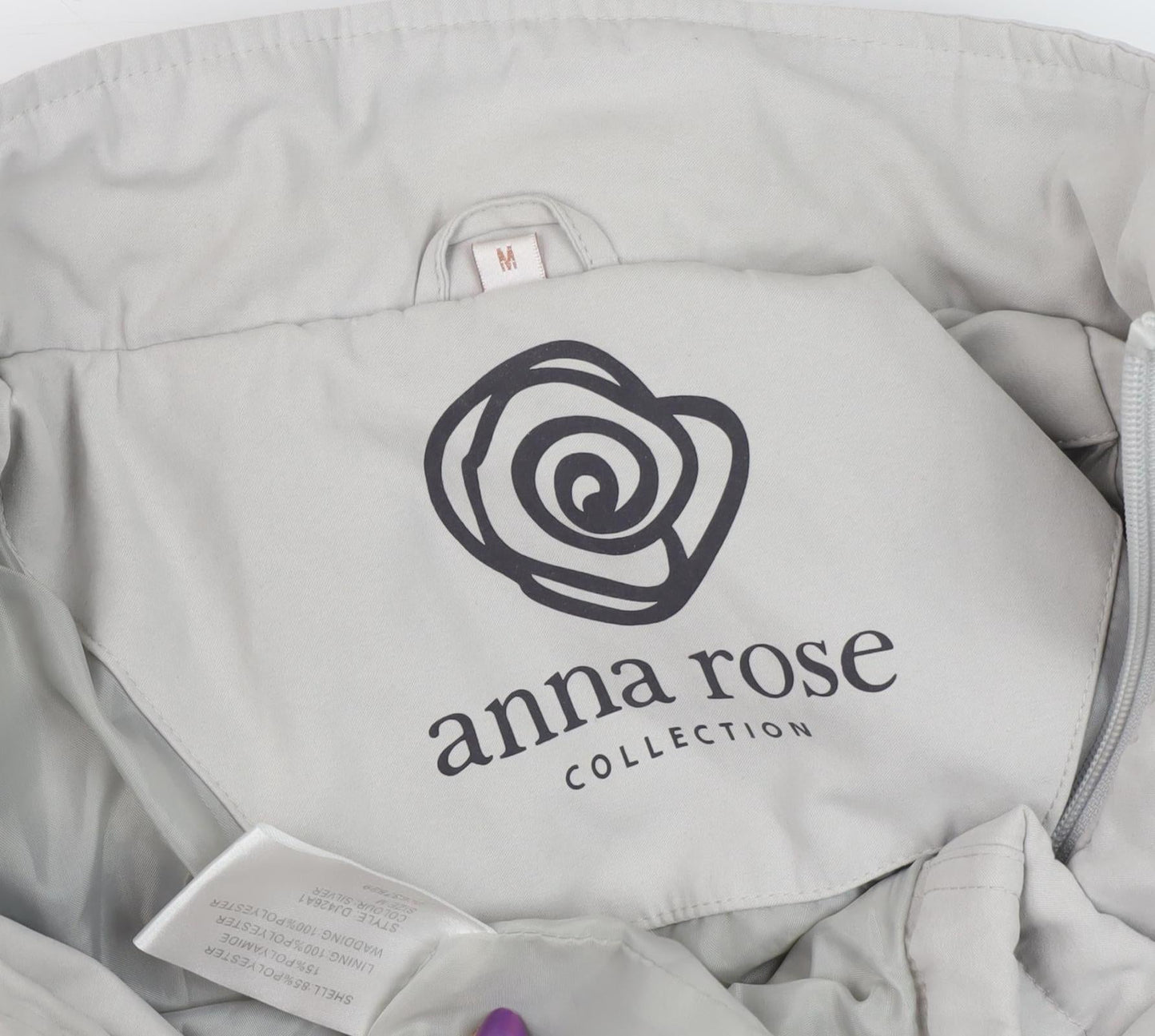 Anna Rose Women's Grey Hooded Mid-Length Jacket M