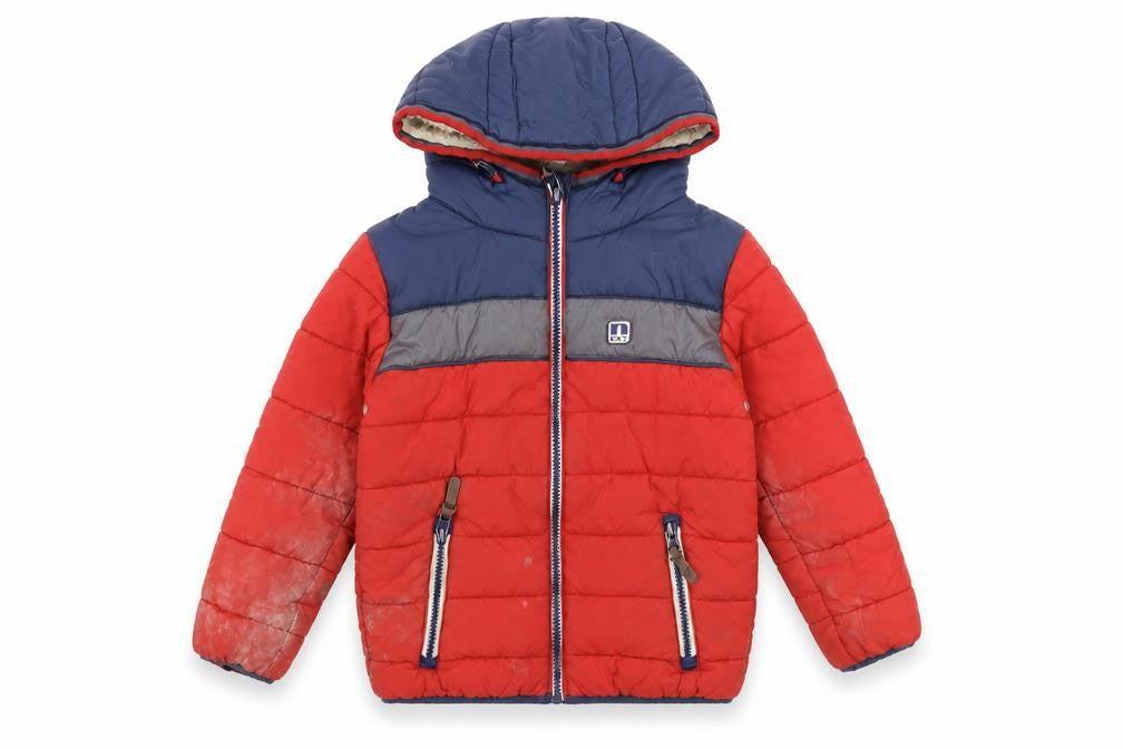 Next Boys Red Puffer Jacket 5-6 Years Winter Hooded