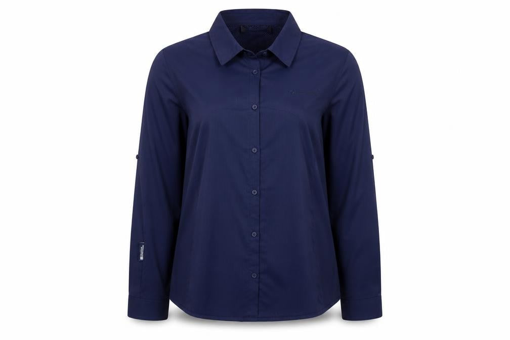 Mountain Warehouse Women's Blue Button-Up Shirt Size 16