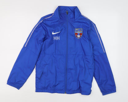 Additional front view of Nike boys’ blue basic jacket m - gym & training activewear