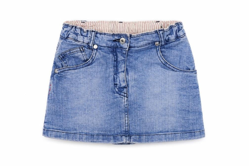 DKNY Girls Blue Denim Skort, Size 8 Years, Casual Mini Style