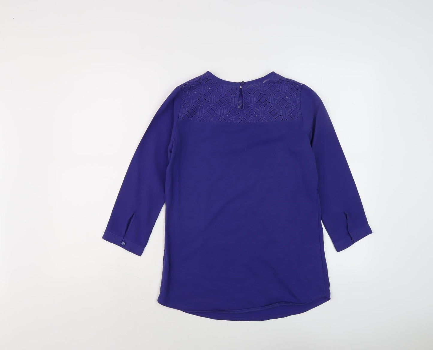 Van Heusen Women's Purple 3/4 Sleeve Lace Top 2XS