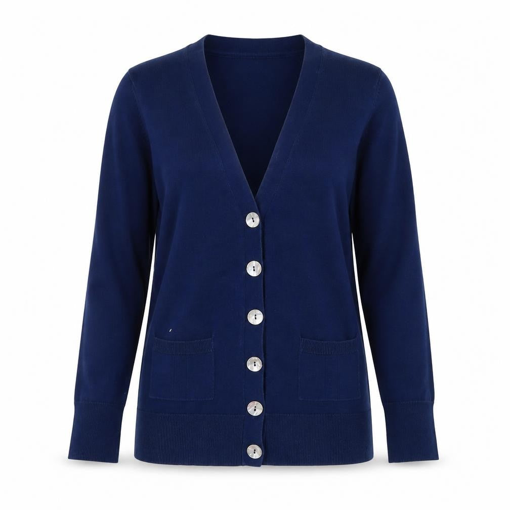 Laura Ashley Women's Blue V-Neck Cardigan UK S