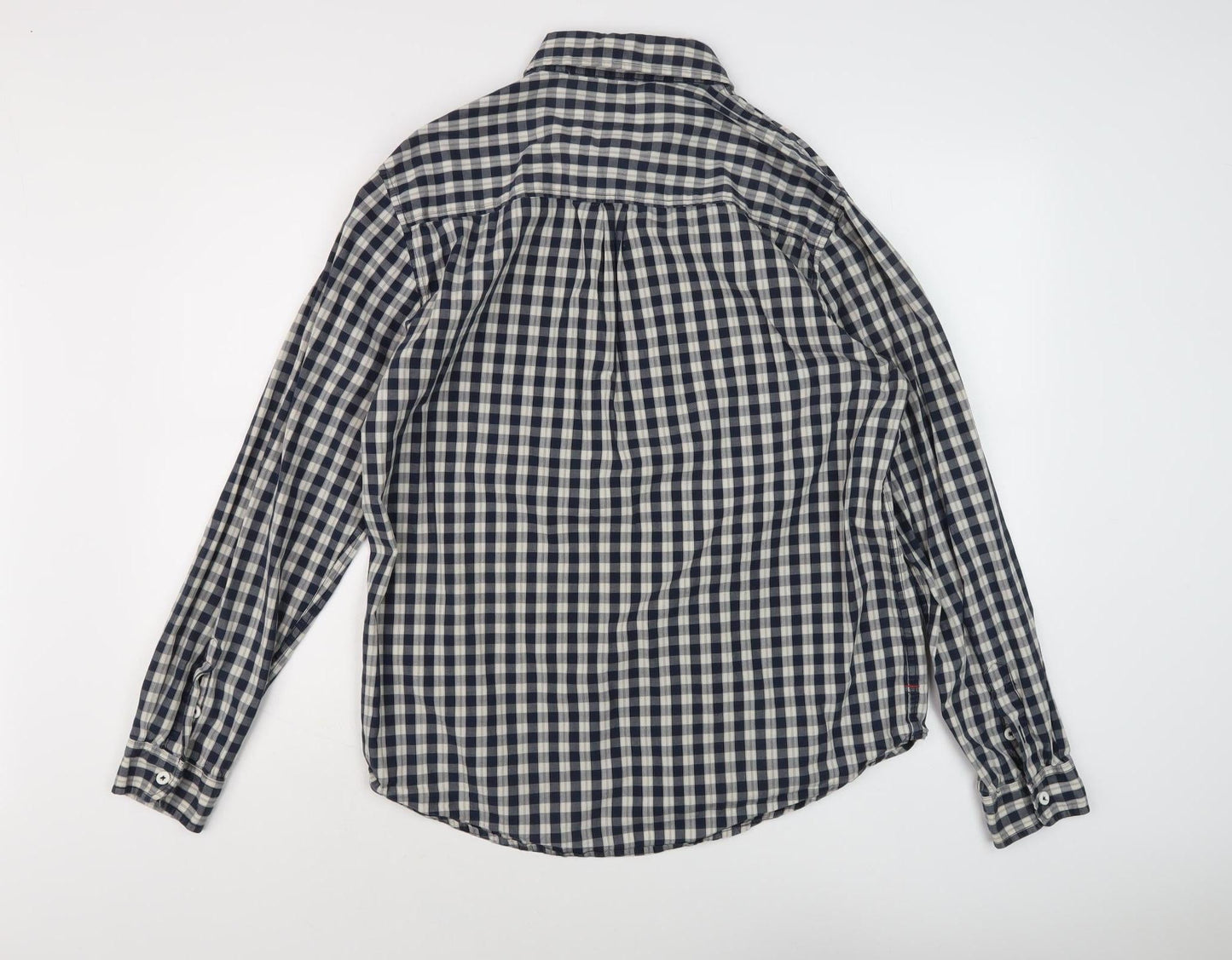 Kangol Men's Blue Check Button-Up Shirt L