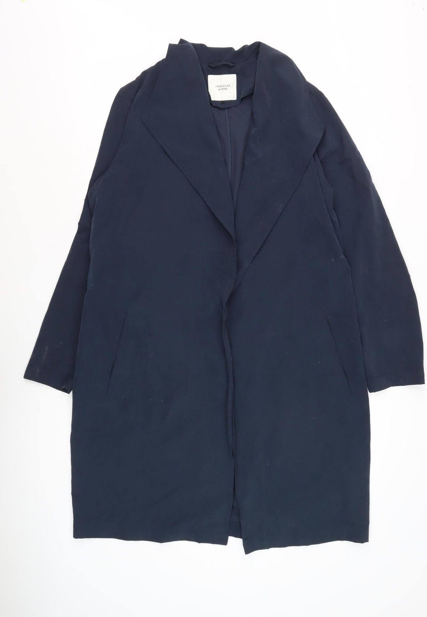 Jacqueline de Yong Women's Blue Long Overcoat L