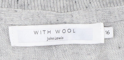 John Lewis Women's Grey Pullover Jumper Size 16