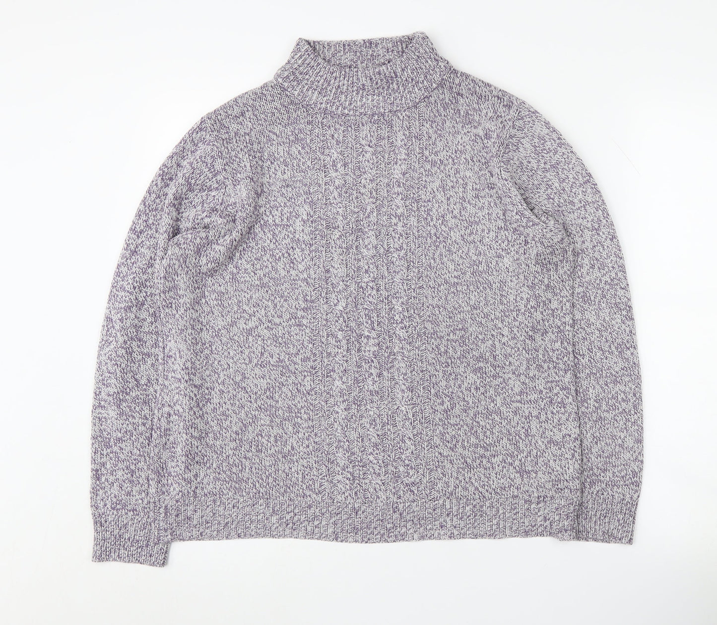 Damart Women's Purple Mock Neck Acrylic Jumper Size 16