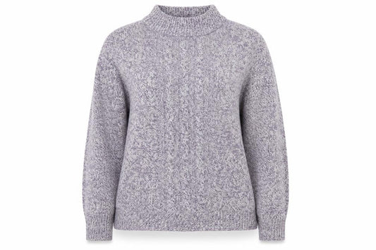 Damart Women's Purple Mock Neck Acrylic Jumper Size 16