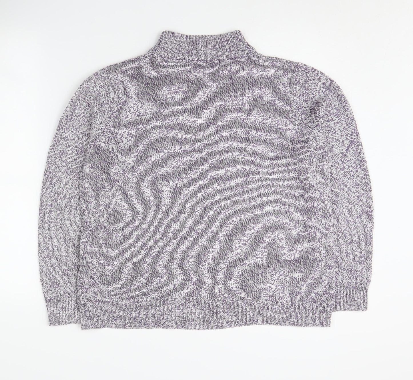 Damart Women's Purple Mock Neck Acrylic Jumper Size 16