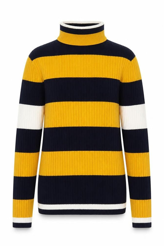 Front view of Only Women's Striped Roll Neck Jumper, Multicoloured L