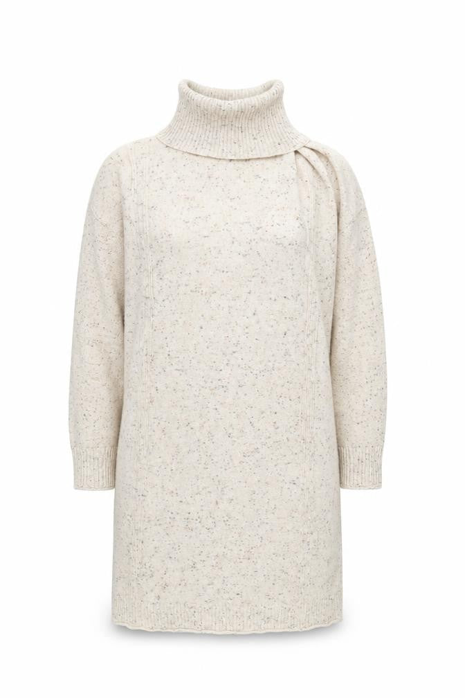Mango Women's Beige Tunic Jumper, Size 10, Roll Neck