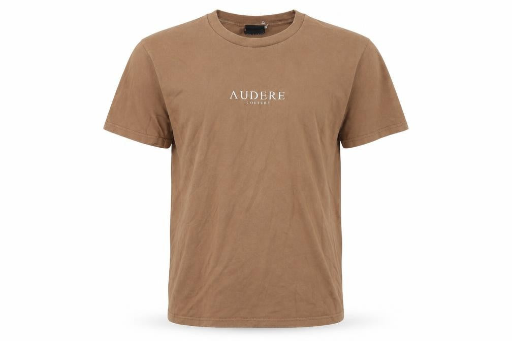 AUDERE COUTURE Men's Brown Crew Neck T-Shirt M