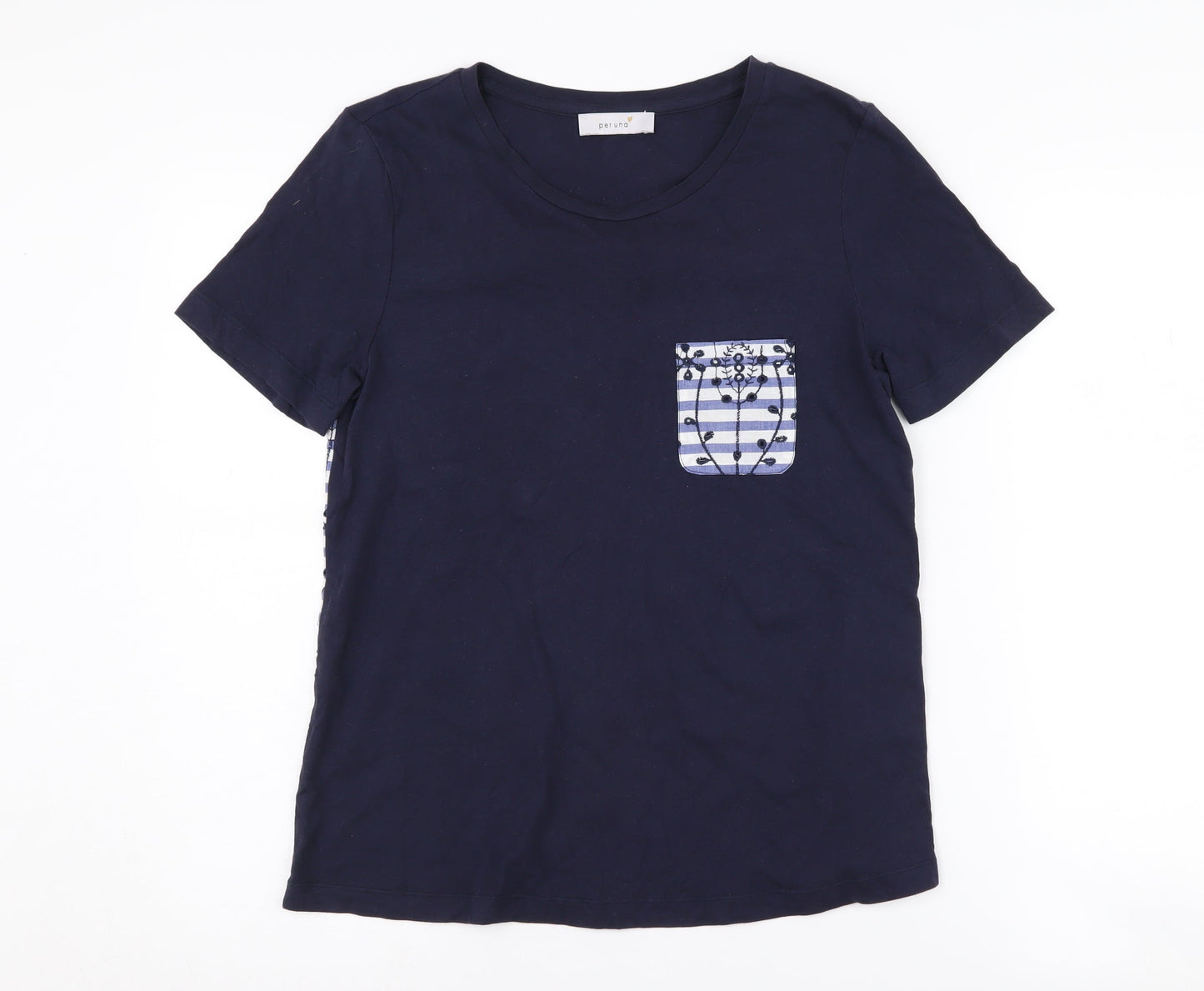 Marks and Spencer Women's Blue T-Shirt, Size 8, Casual
