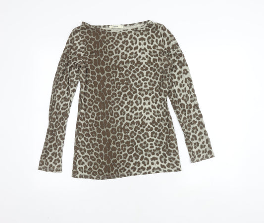 Oasis Women's Brown Animal Print Top M