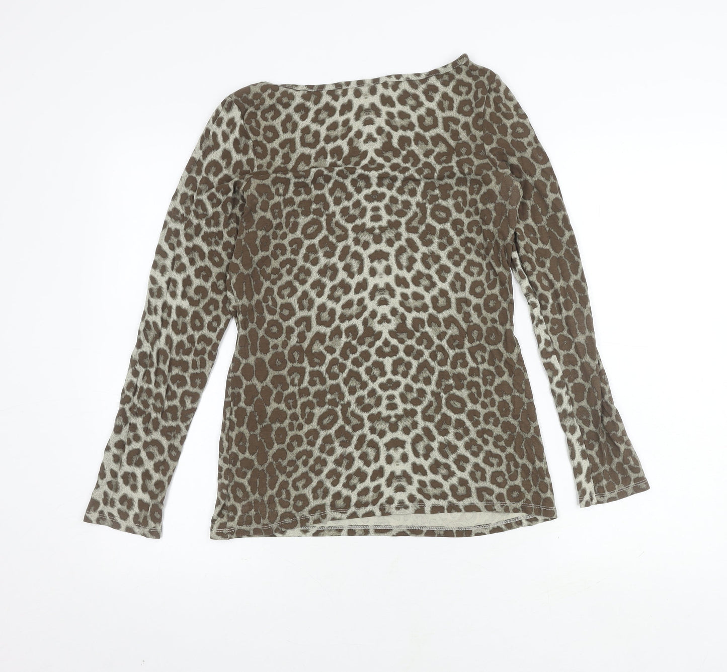 Oasis Women's Brown Animal Print Top M
