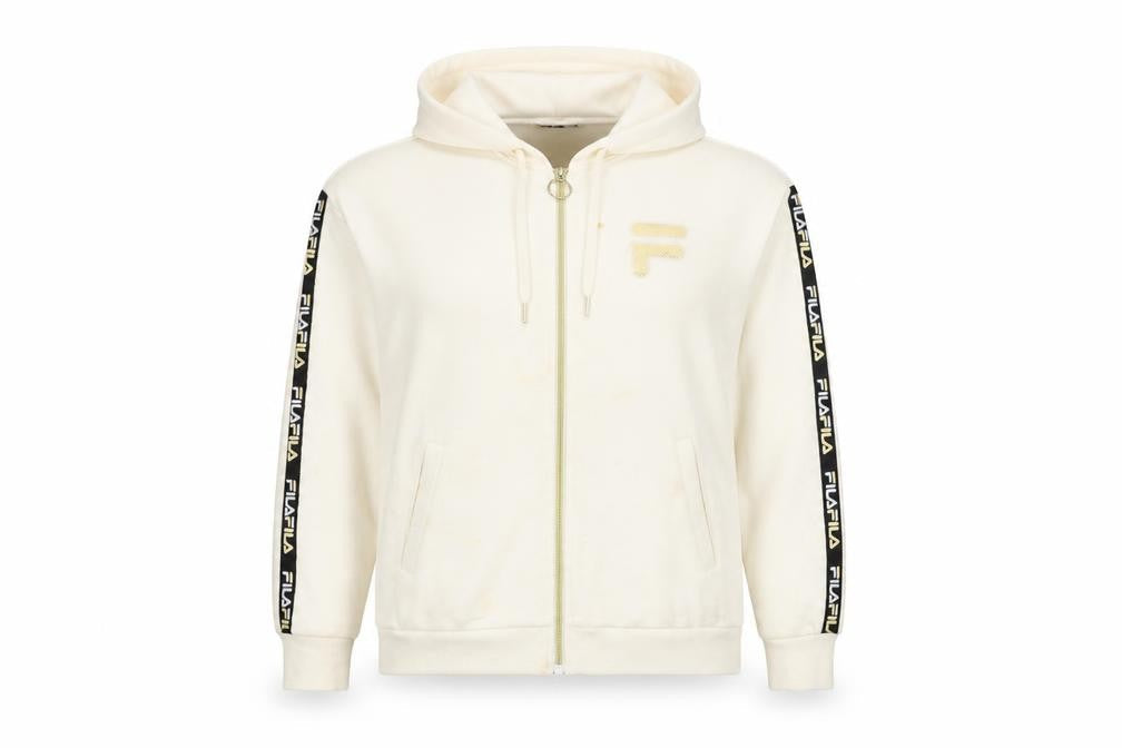 Fila Unisex Ivory Full Zip Hoodie XS