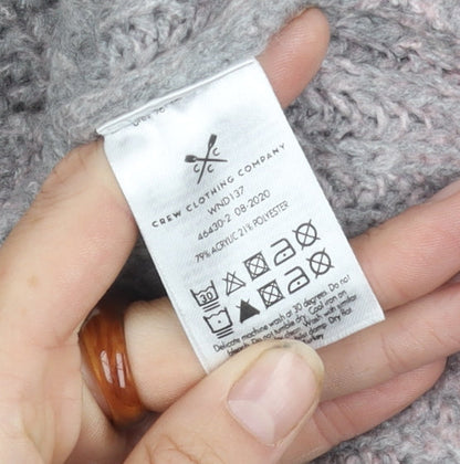 Brand and care label for Crew Clothing Women's Grey jumper, size 12
