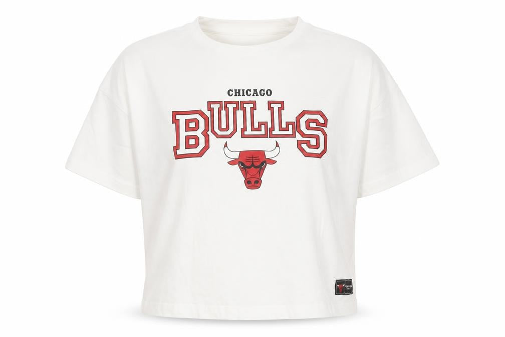 NBA Unisex White Bulls T-Shirt, Size 14, Embroidered Sports Style