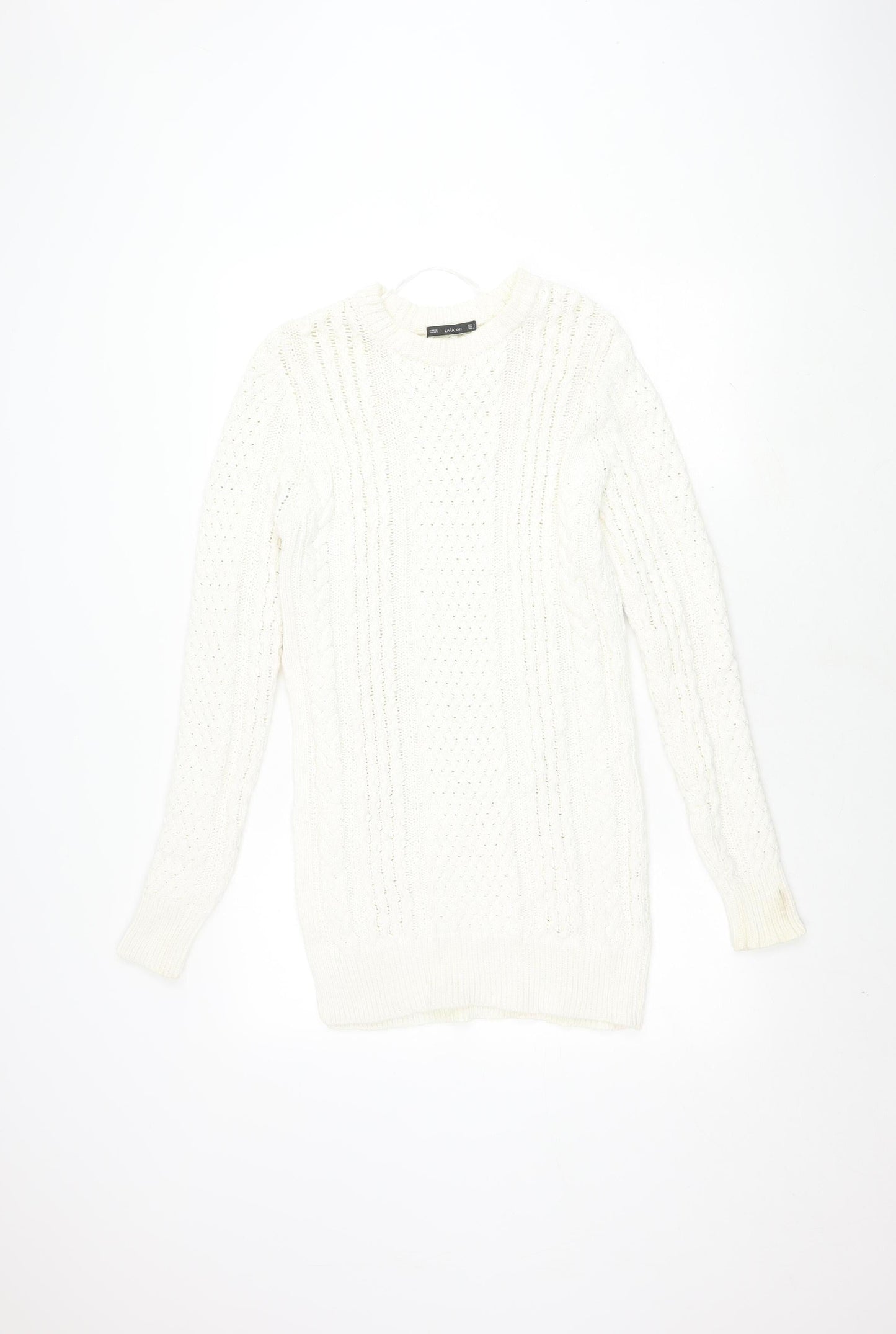 Zara Knit Ivory Wool Blend Women's Jumper S