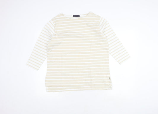 Marks and Spencer Women's Beige Striped Top, Size 12