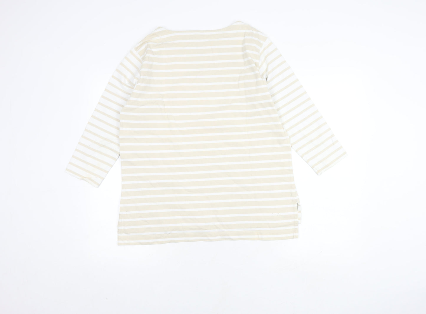 Marks and Spencer Women's Beige Striped Top, Size 12