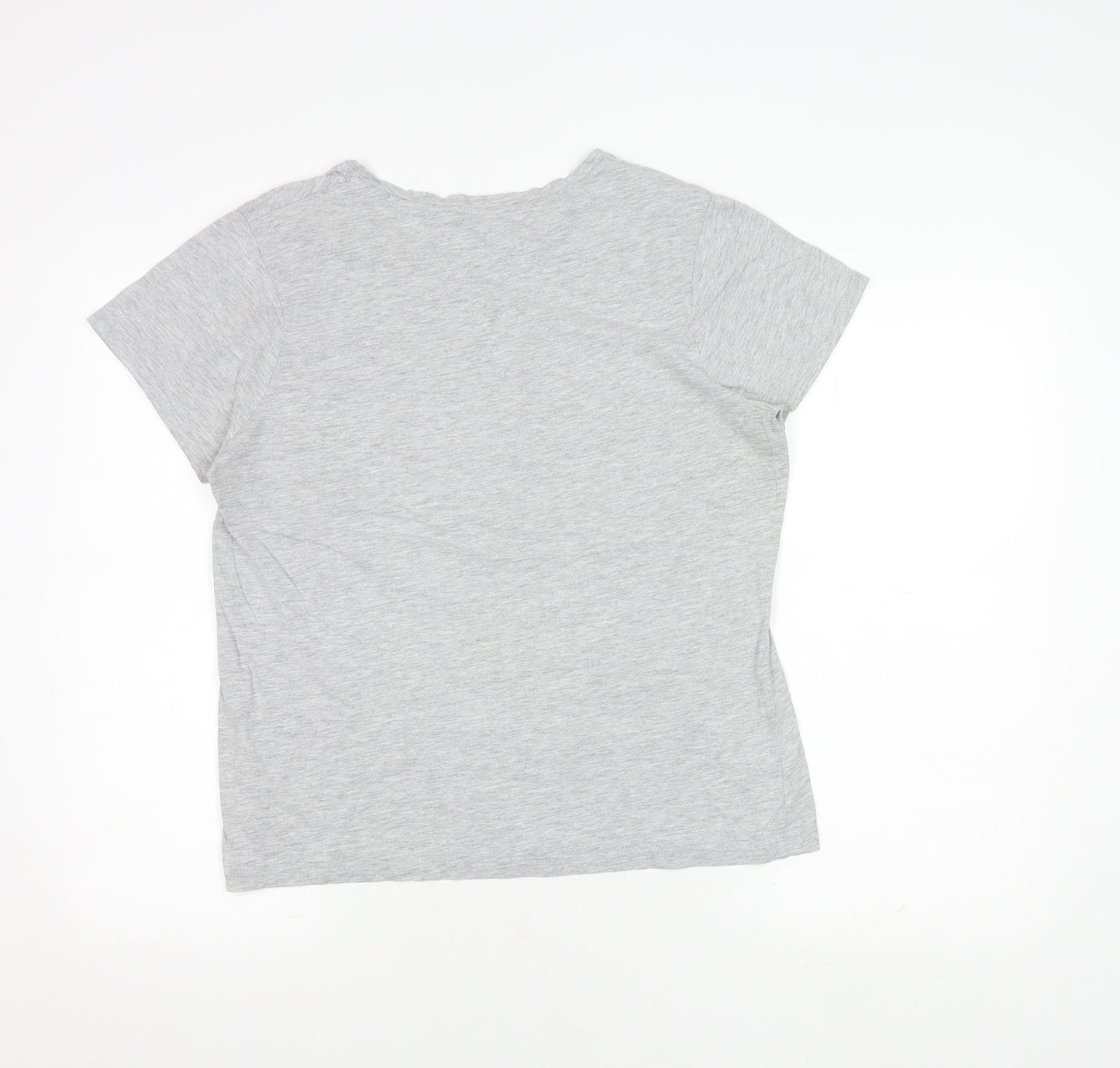 Zara Women's Grey Printed T-Shirt, Size 10