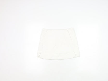 Topshop Women's White Mini Skirt with Zip Accent