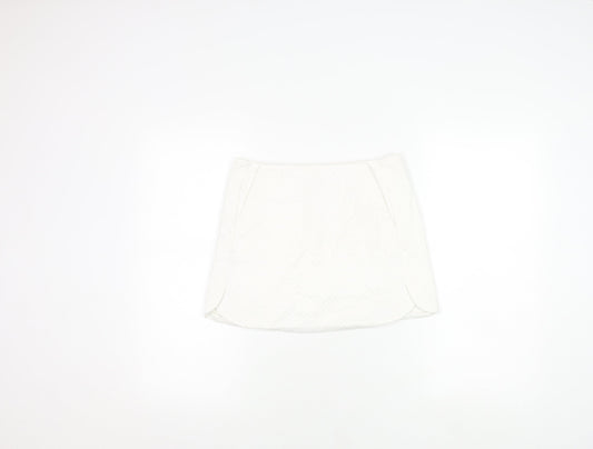 Topshop Women's White Mini Skirt with Zip Accent