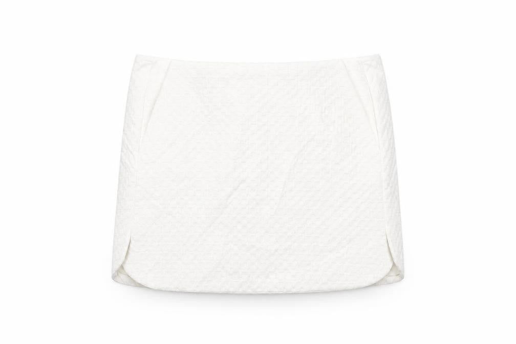 Topshop Women's White Mini Skirt with Zip Accent