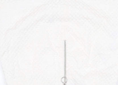 Topshop Women's White Mini Skirt with Zip Accent
