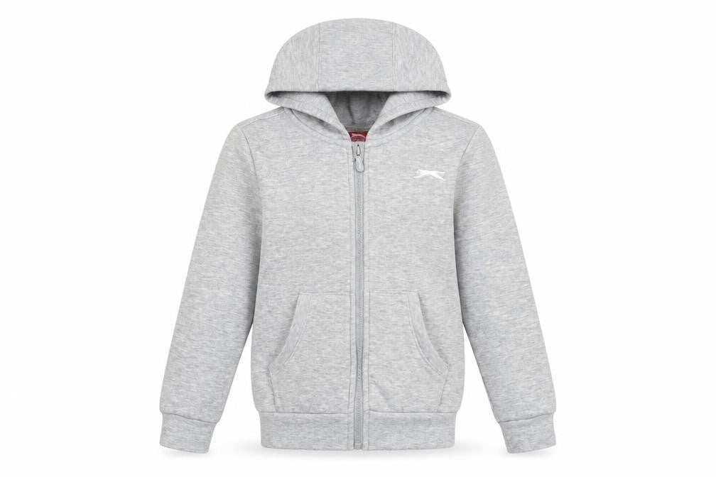 Slazenger Boys Grey Hooded Jacket 7-8Y Full Zip New