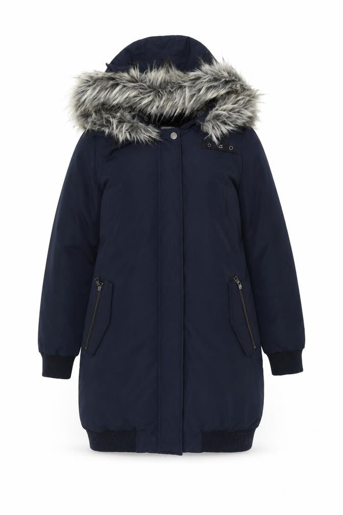 Next Women's Blue Parka Coat with Fur Trim, Size 10
