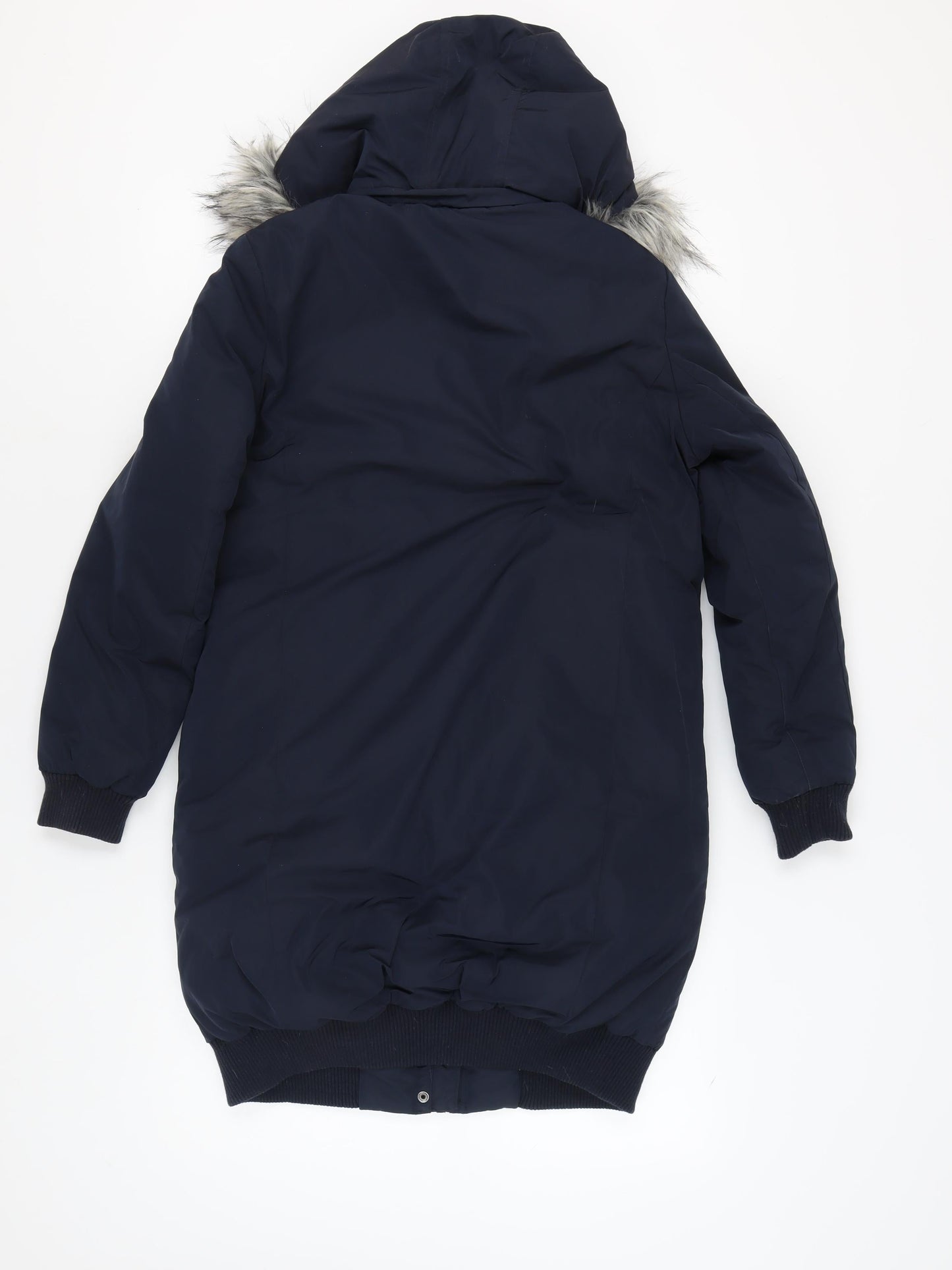 Next Women's Blue Parka Coat with Fur Trim, Size 10