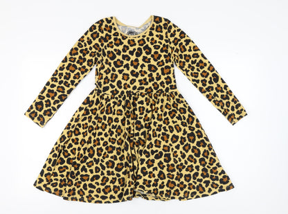 Additional front view of Bluezoo girls’ multicoloured animal print dress 10-11 years