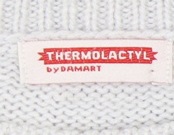Damart Women's White Crew Neck Thermal Pullover M