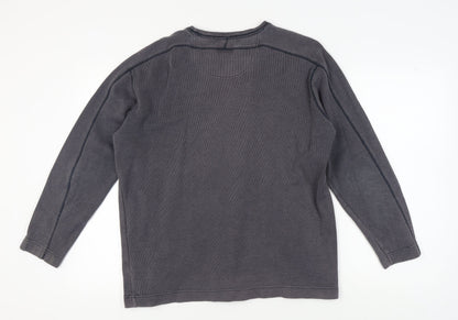 Back view of Thomas Nash Men's Grey Pullover Sweatshirt L