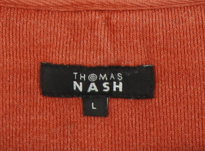 Close-up detail of Thomas Nash Men's Grey Pullover Sweatshirt L