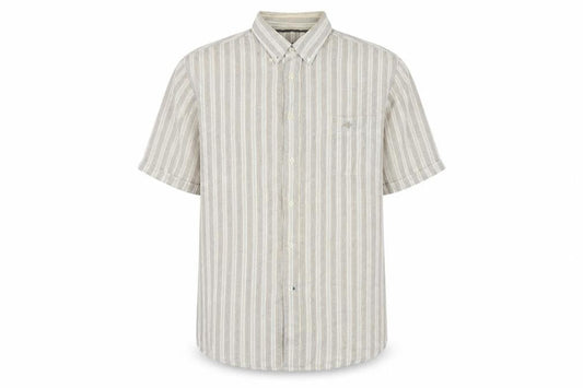 Maine New England Men's Beige Striped Shirt M
