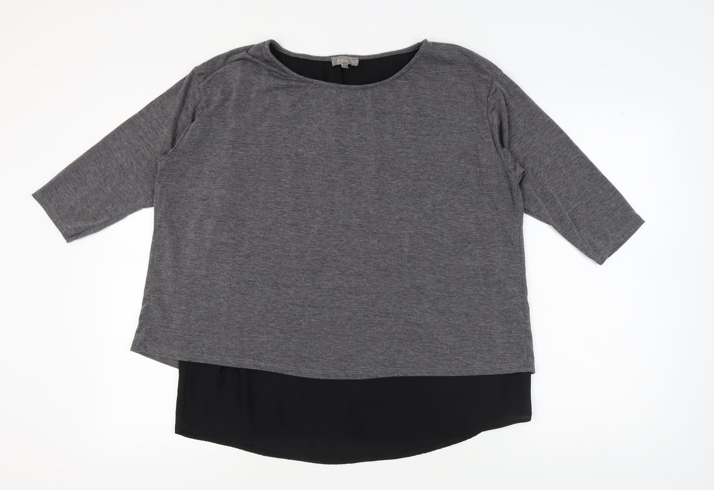 First Avenue Women's Grey Blouse, Size 18, Layered Style