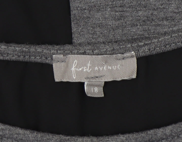 First Avenue Women's Grey Blouse, Size 18, Layered Style