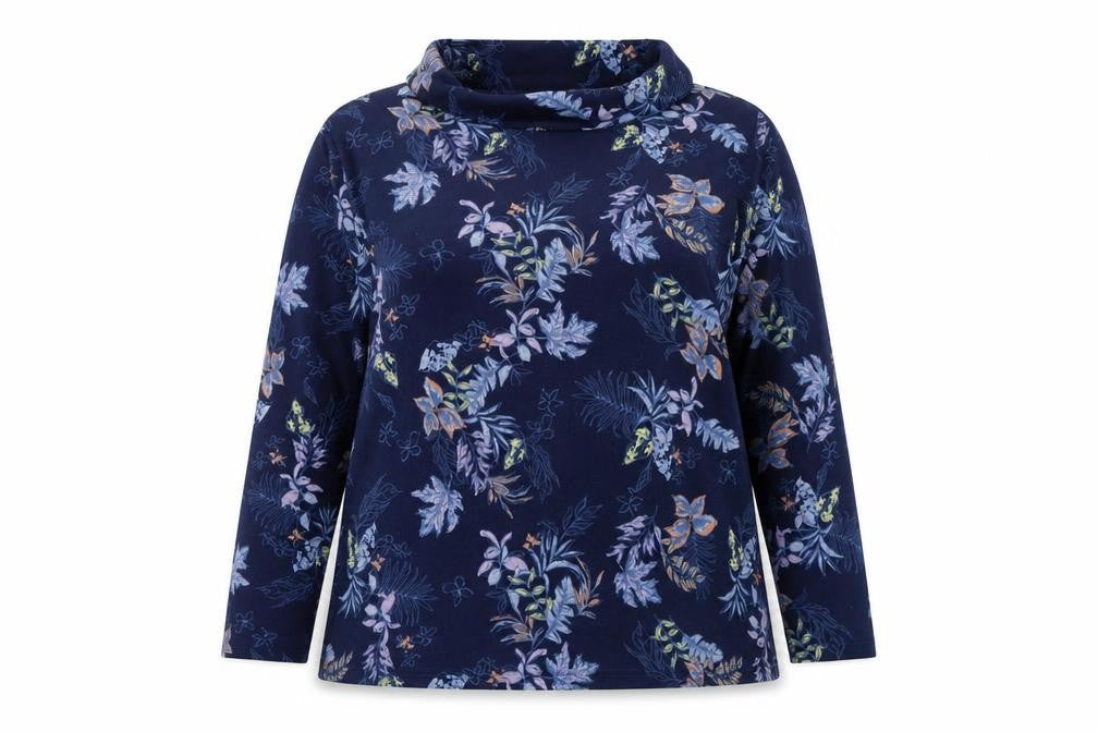Isle Women's Blue Floral Tunic Blouse L
