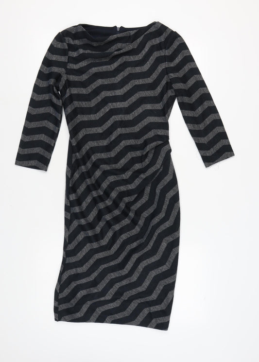 Jasper Conran Women's Black Chevron Sheath Dress Size 10