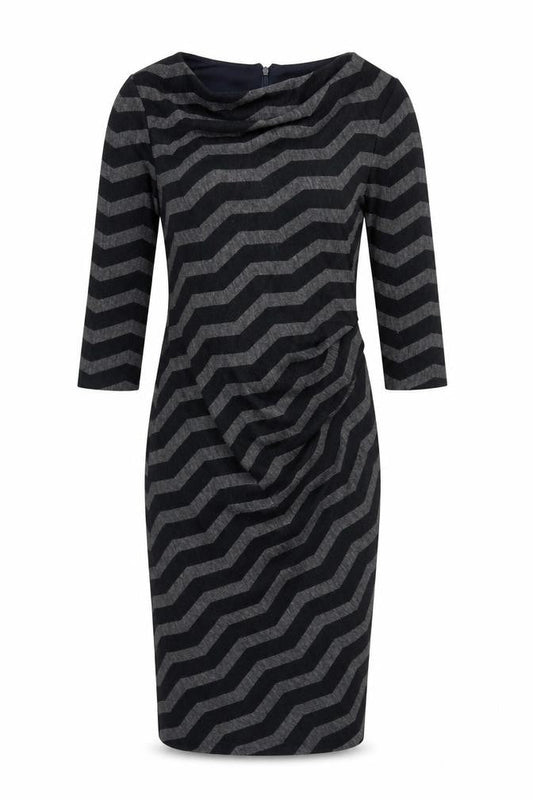 Jasper Conran Women's Black Chevron Sheath Dress Size 10