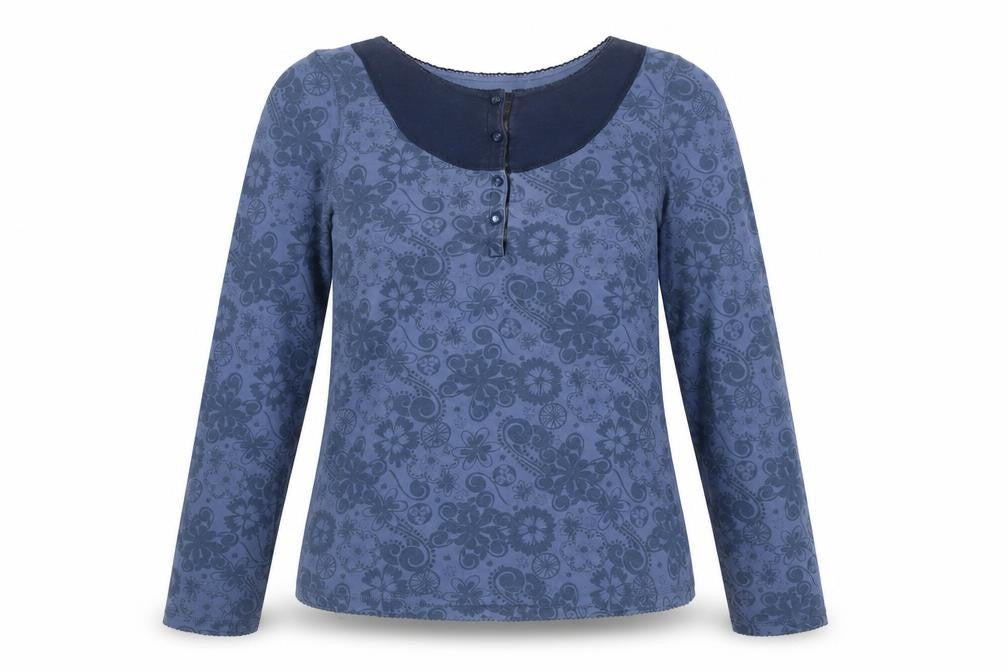 One Earth Blue Floral Women's Top Size 12