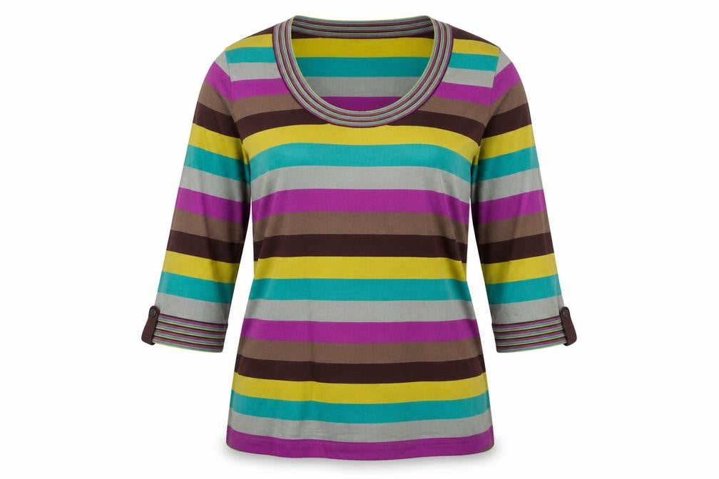 Jaeger Women's Multicoloured Striped T-Shirt, M