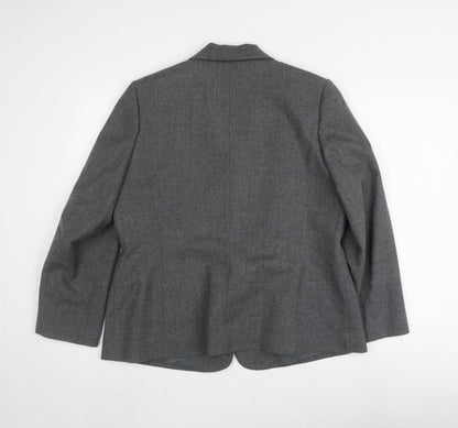 Eastex Women's Grey Wool Blend Blazer, Size 14