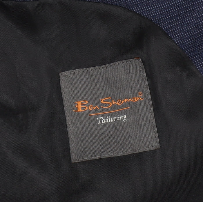Ben Sherman Men's Blue Double Vented Wool Blend Suit Jacket Size 40 Regular