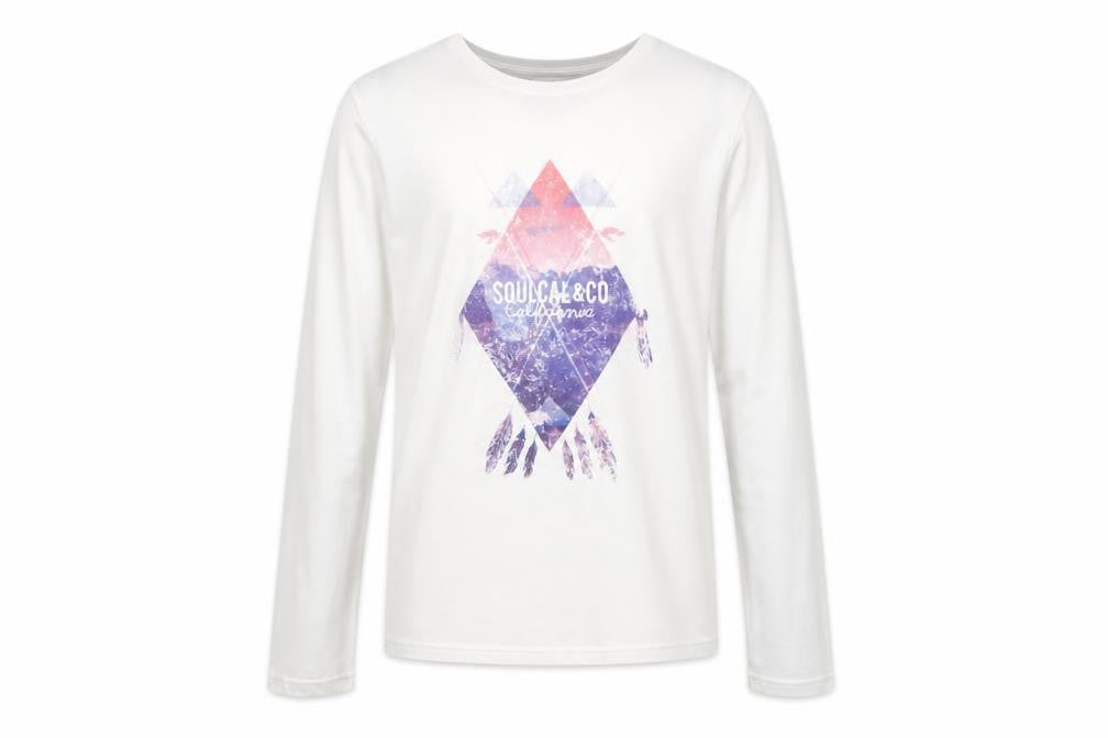 Soulcal & Co Boys White Long Sleeve Graphic Print T-Shirt 13 Years